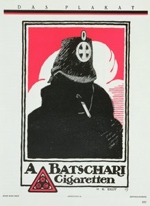 A. Batschari cigaretták reklámja, a „Das Plakat” német plakátgyűjteményből, 1915